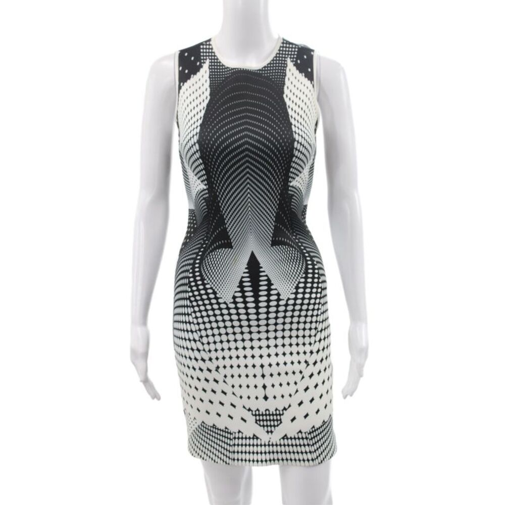 Clover Canyon Womens Black Geometric Bodycon Dress Sleeveless Size XS